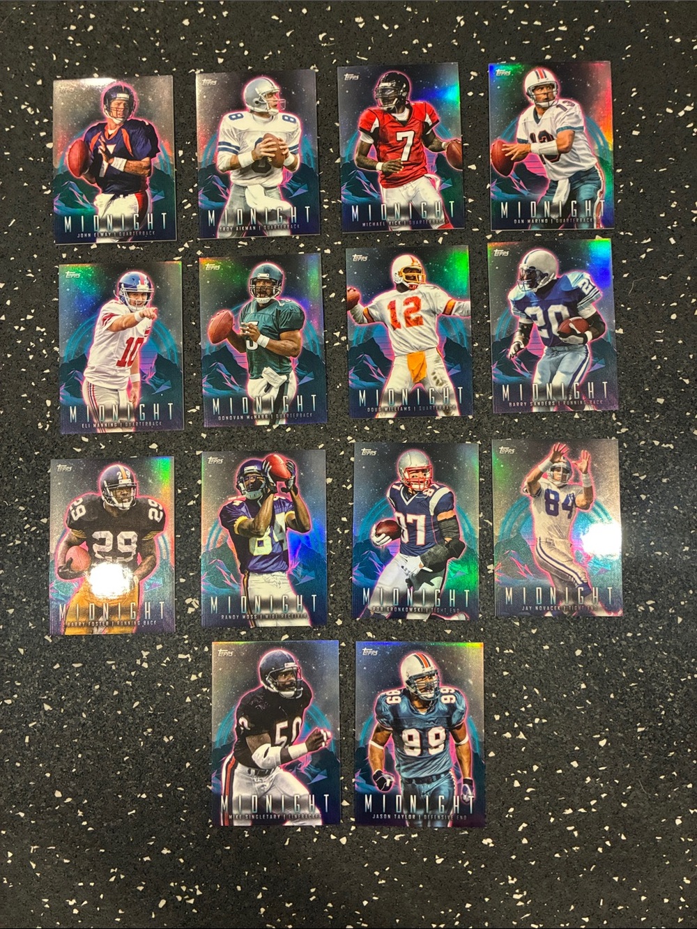 Topps Midnight Legends NFL Trading Card Collection - Black Holographic Set